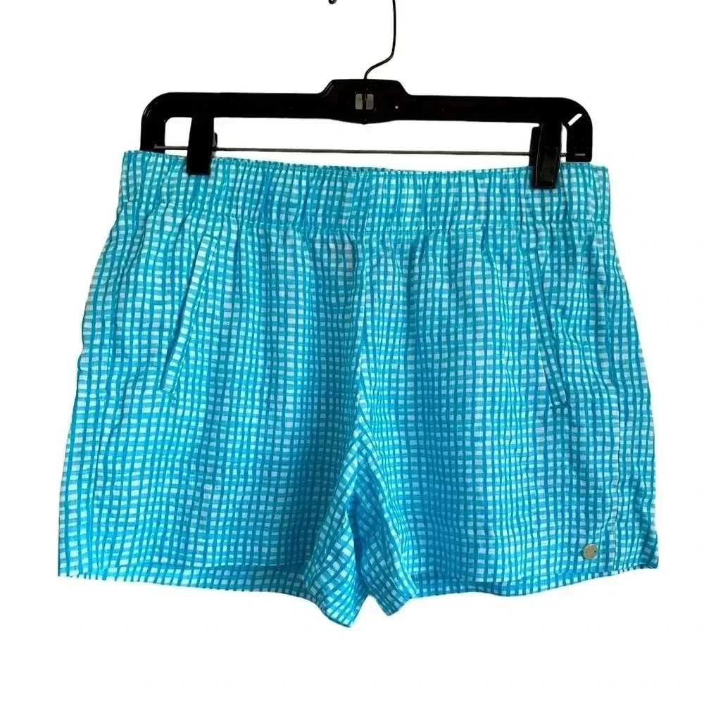 Lilly Pulitzer Lagoon 100% Linen Seabreeze
Blue Along The Same Line Shorts (S)